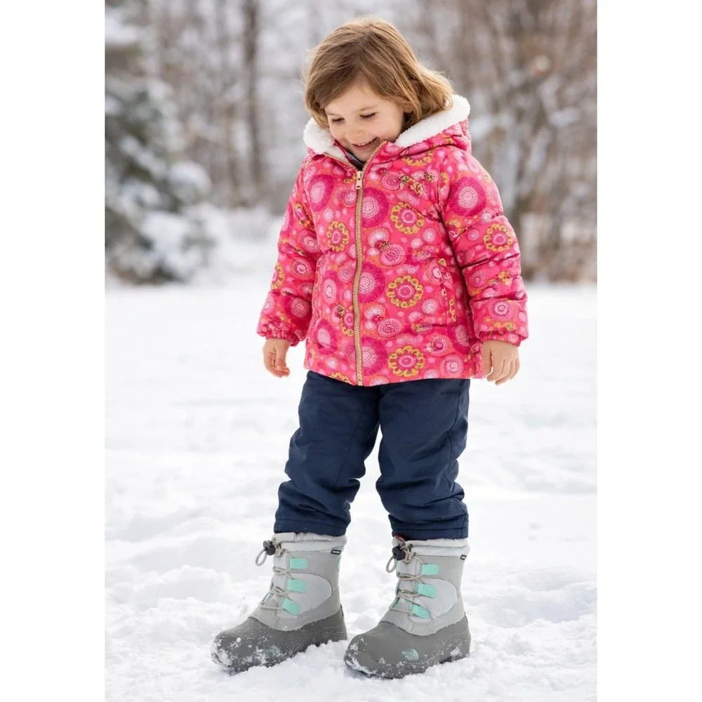 THE NORTH FACE Kids Winter Boots Gray‎ Mint Size 13 Waterproof Insulated